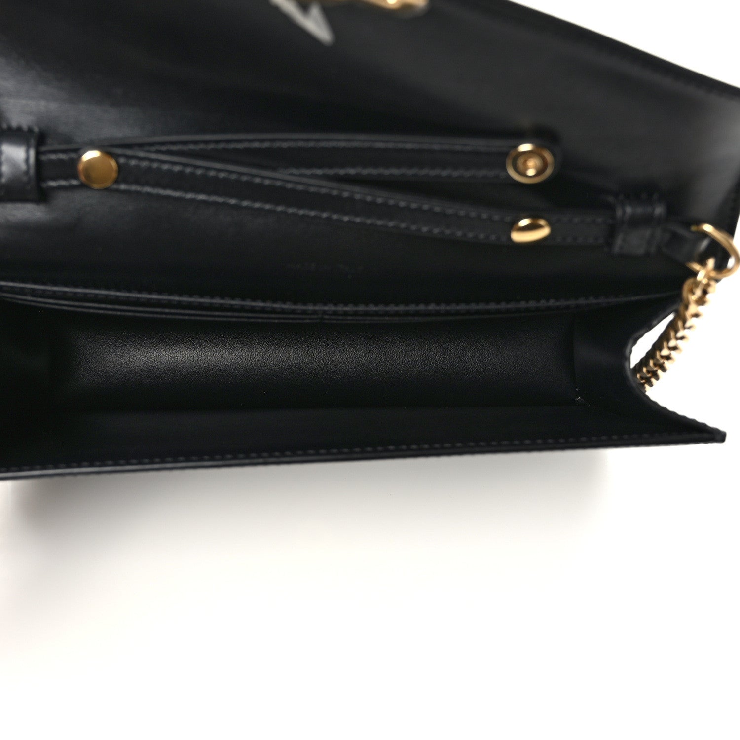 Celine Shiny Calfskin Triomphe Margo Wallet on Chain Black 5 of 10