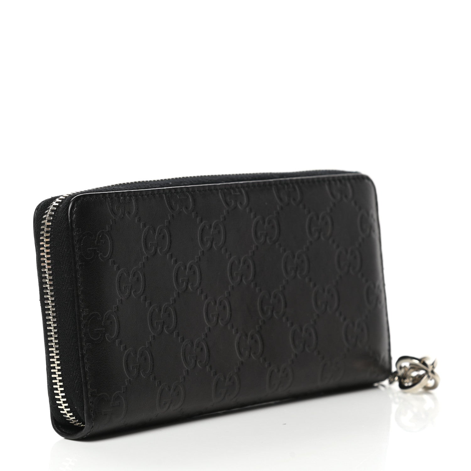 Gucci Guccissima Large Twins Zip Around Wallet Black 3 of 11