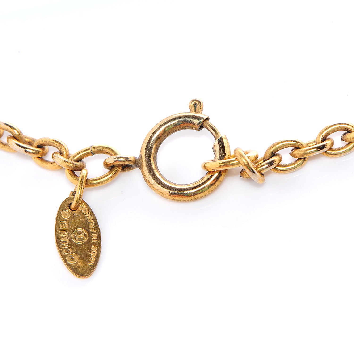 Chanel Sunburst Cutout CC Necklace Gold 3 of 5