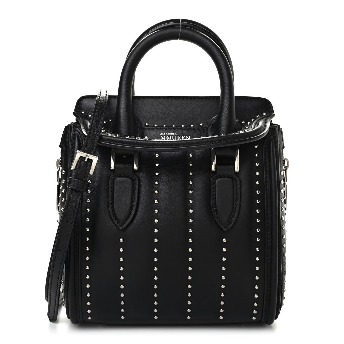 Calfskin Studded Mini Heroine Shoulder Bag Black