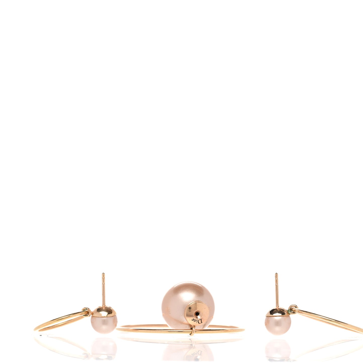Pearl Mise En Dior Tribal Hoop Earrings Pink