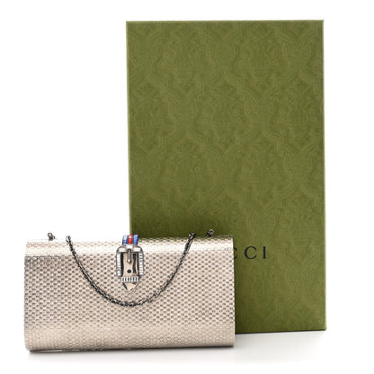 Gucci Metal Crystal Buckle Small Chain Shoulder Bag Silver 11 of 11