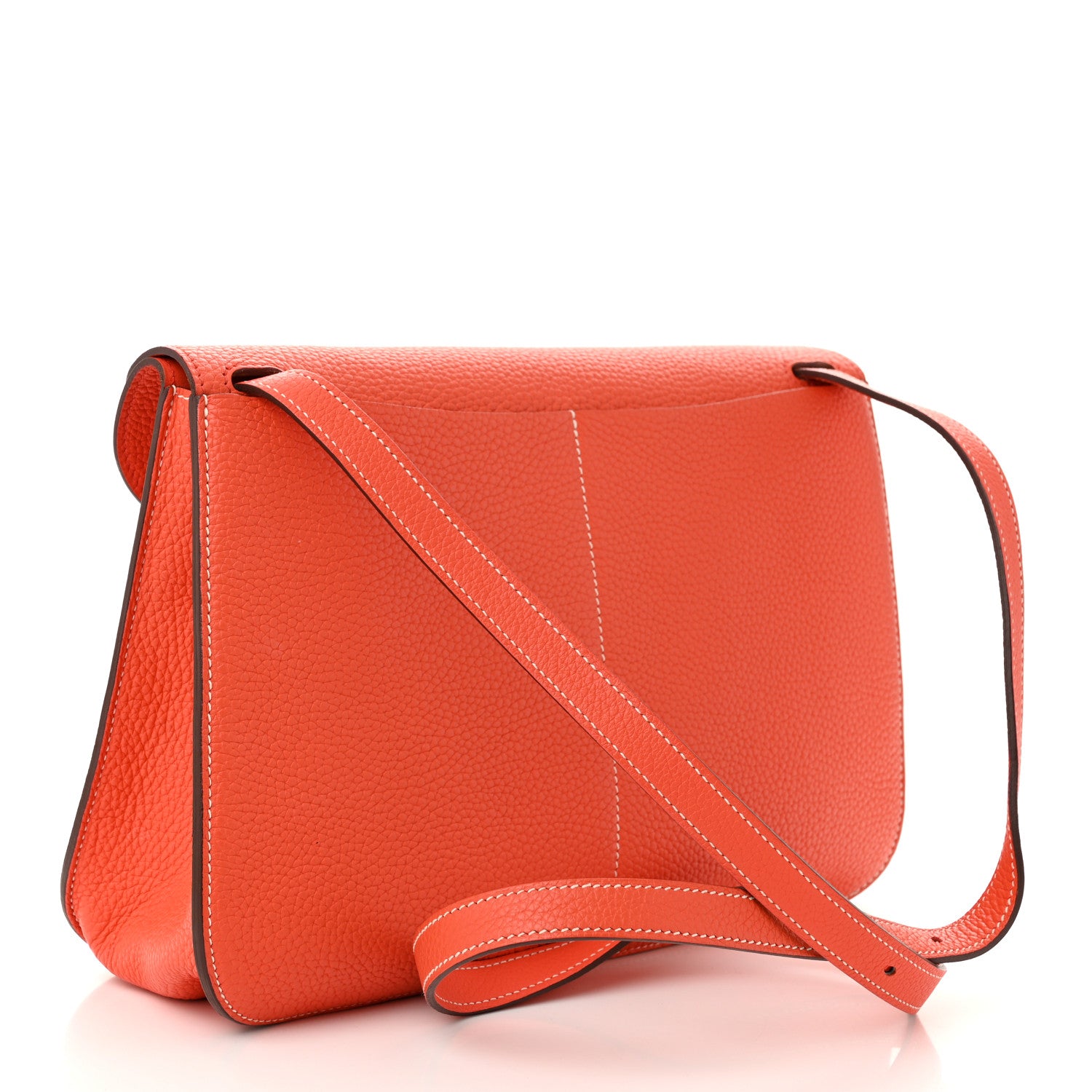 Hermes Taurillon Clemence Halzan 31 GM Orange 3 of 11