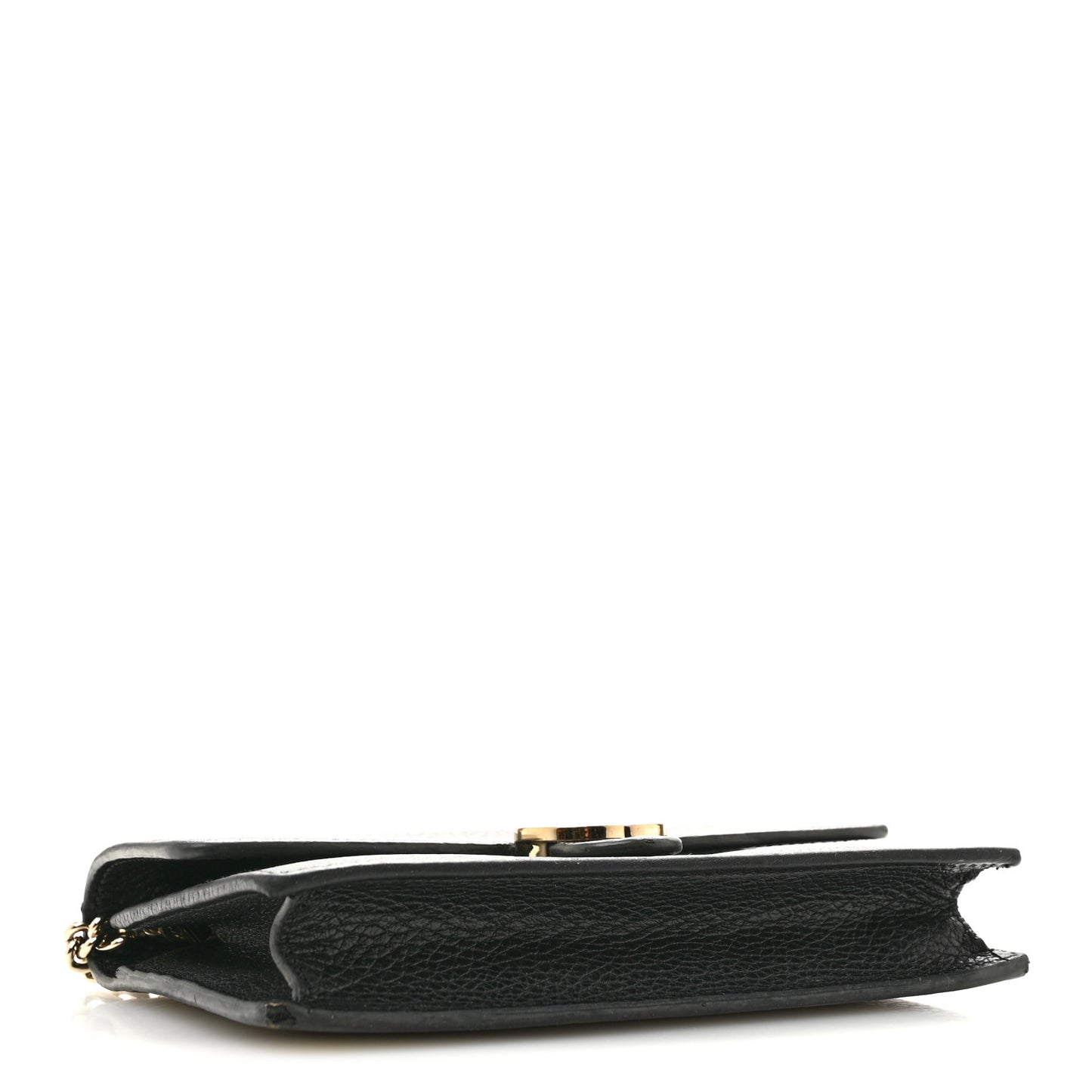 Dollar Calfskin Interlocking G Chain Wallet Black