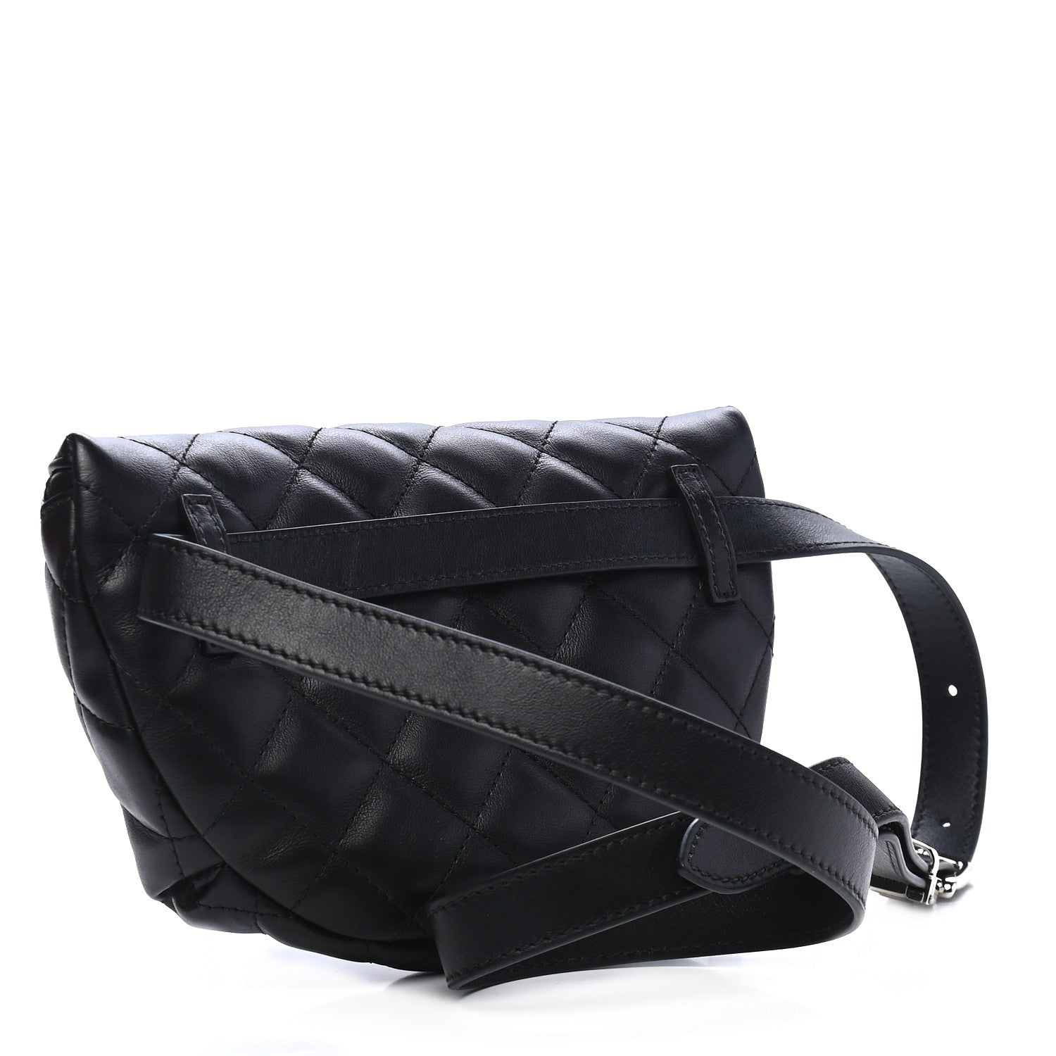 Chanel Lambskin Quilted Waist Belt Bag Black 2 of 8