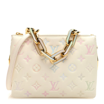 Louis Vuitton Lambskin Monogram Embossed Coussin BB Quartz Multicolor 1 of 10