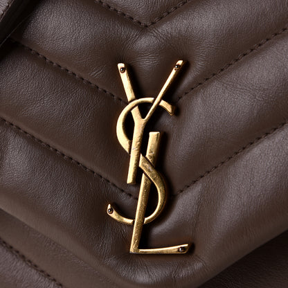 Saint Laurent Calfskin Y Quilted Monogram Small Loulou Chain Satchel Taupe 15 of 25