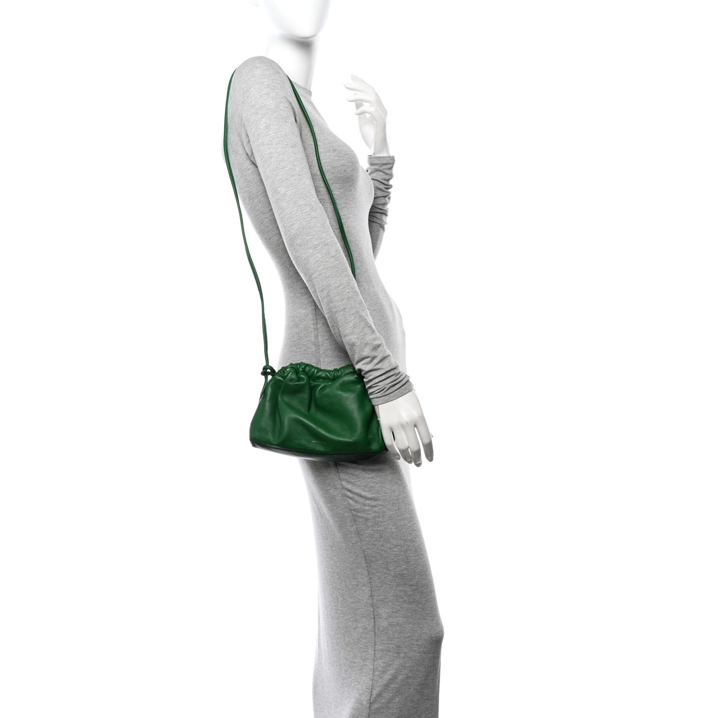 Lambskin Mini Cloud Clutch Green