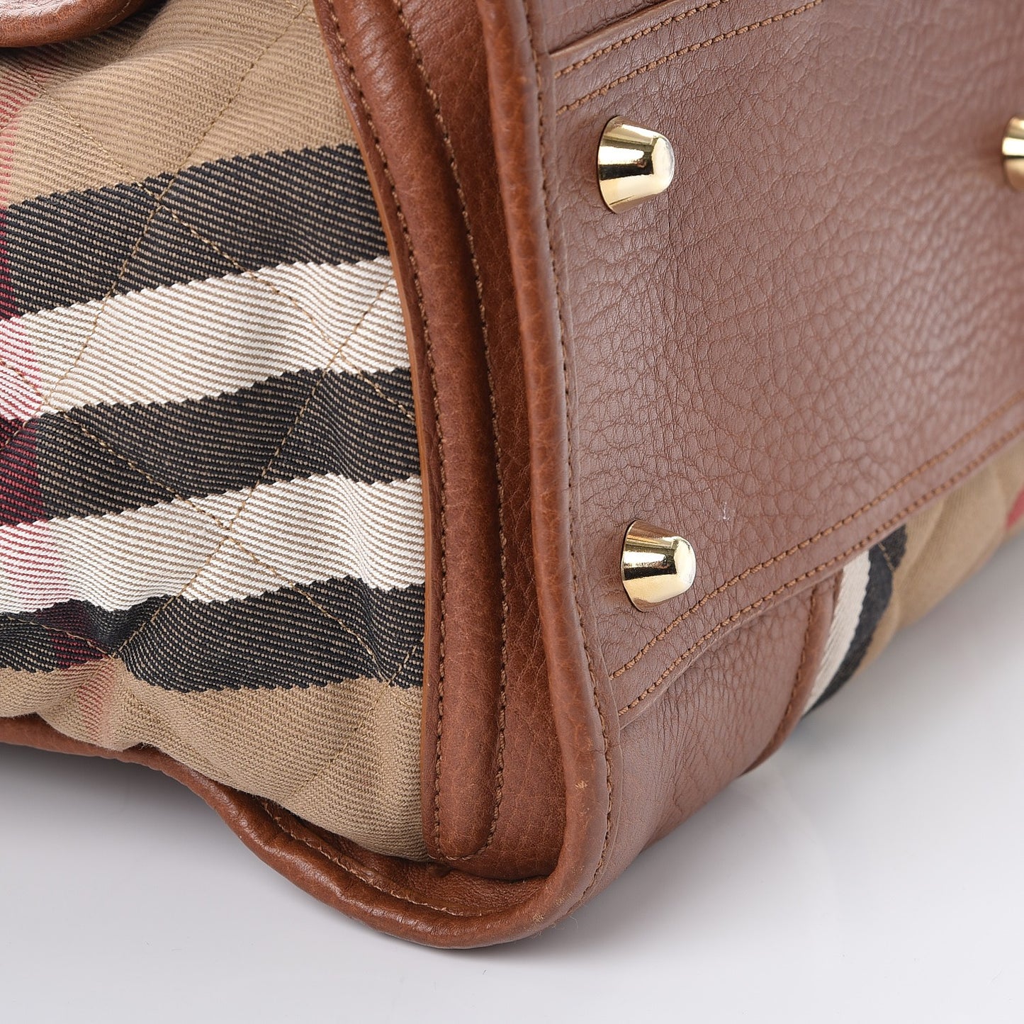Quilted House Check Large Manor Tote Brown