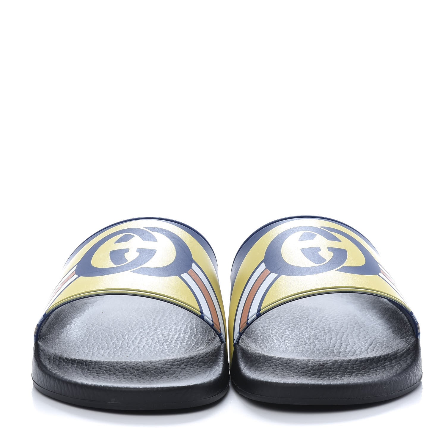 Gucci Rubber GG Rainbow Mens Pursuit Pool Slide Sandals 11 Electric Blue Multicolor 2 of 8