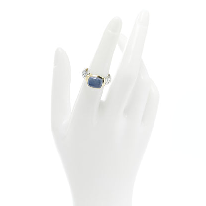David Yurman Sterling Silver 14K Yellow Gold Chalcedony 10mm Noblesse Ring 53 6.25 2 of 6