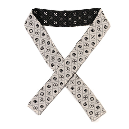 Chanel Silk CC Polka Dot Slim Bandeau Scarf Black Ecru 1 of 3