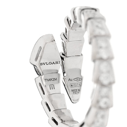 Bulgari 18K White Gold Diamond Serpenti Viper Pave Ring M 3 of 4