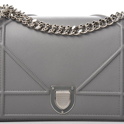 Christian Dior Grained Calfskin Medium Diorama Flap Bag Gris 10 of 10