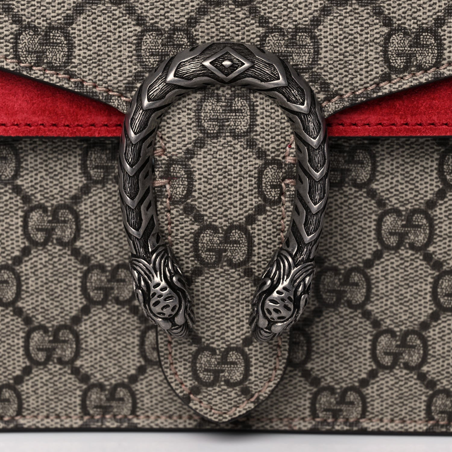 Gucci GG Supreme Monogram Mini Dionysus Shoulder Bag Hibiscus Red 8 of 10