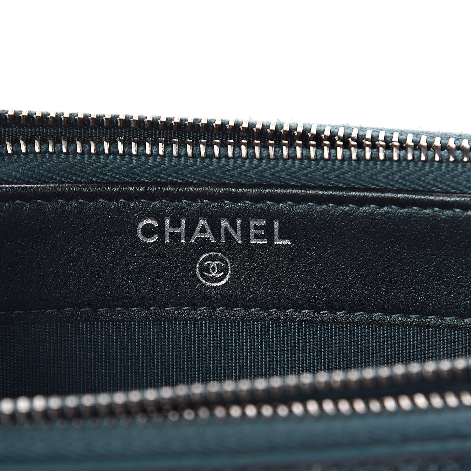 Chanel Iridescent Caviar Quilted CC Filigree Clutch With Chain Dark Turquoise 9 of 12