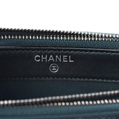 Chanel Iridescent Caviar Quilted CC Filigree Clutch With Chain Dark Turquoise 9 of 12