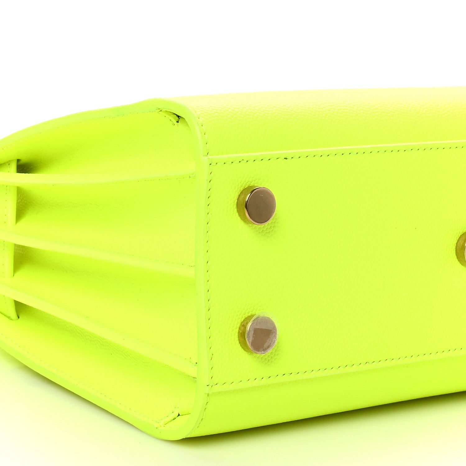 Saint Laurent Grained Calfskin Nano Sac De Jour Fluo Safety Yellow 9 of 10