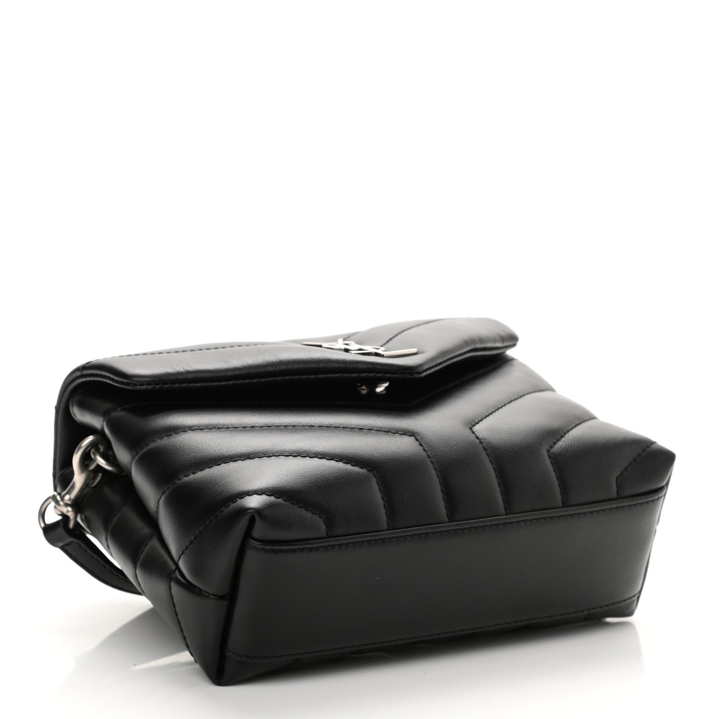 Calfskin Y Quilted Monogram Toy Loulou Crossbody Bag Black