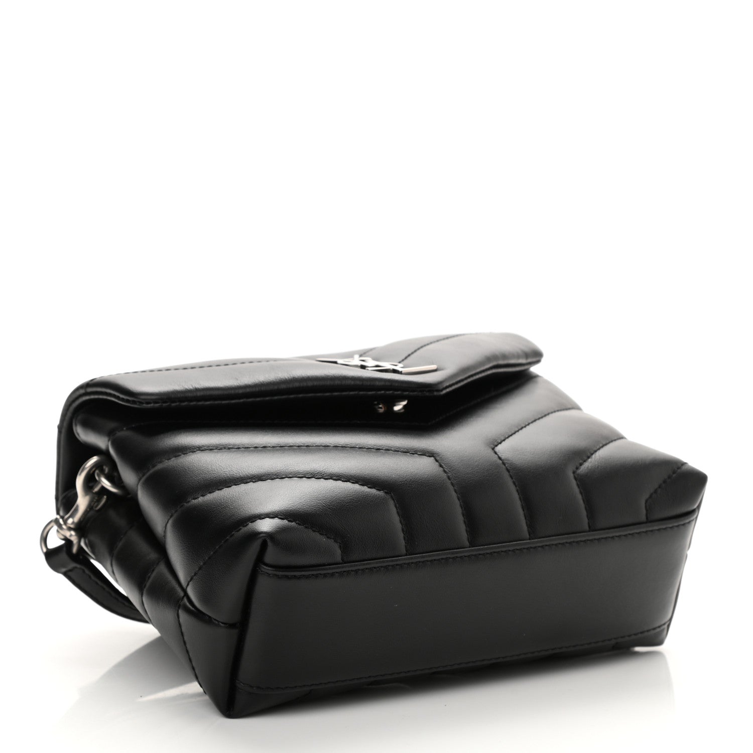 Saint Laurent Calfskin Y Quilted Monogram Toy Loulou Crossbody Bag Black 4 of 9