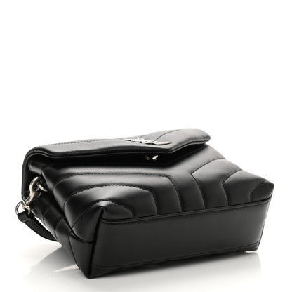 Saint Laurent Calfskin Y Quilted Monogram Toy Loulou Crossbody Bag Black 4 of 9