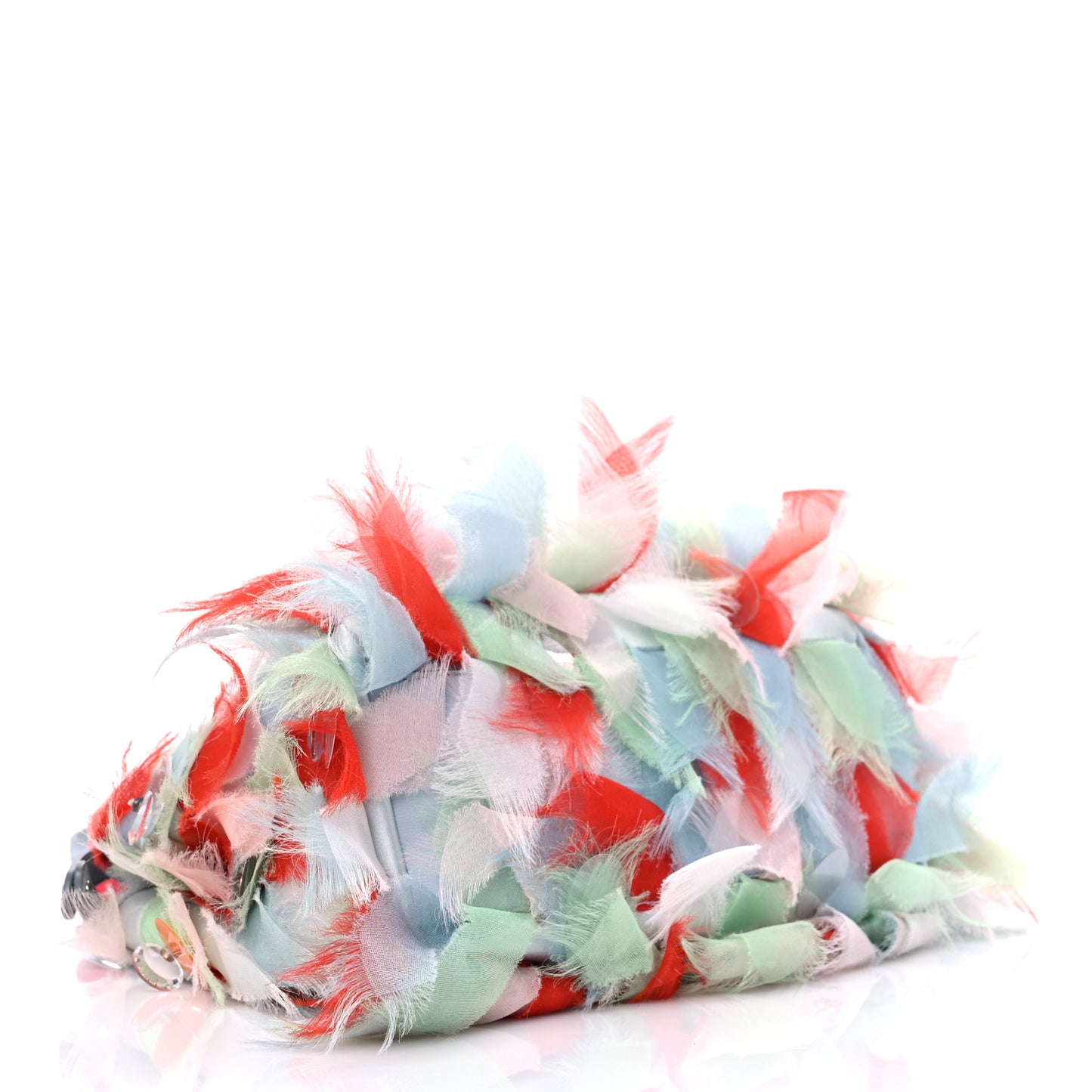 Nappa Organza Feather Mini Peekaboo Iconic Satchel Blue Multicolor