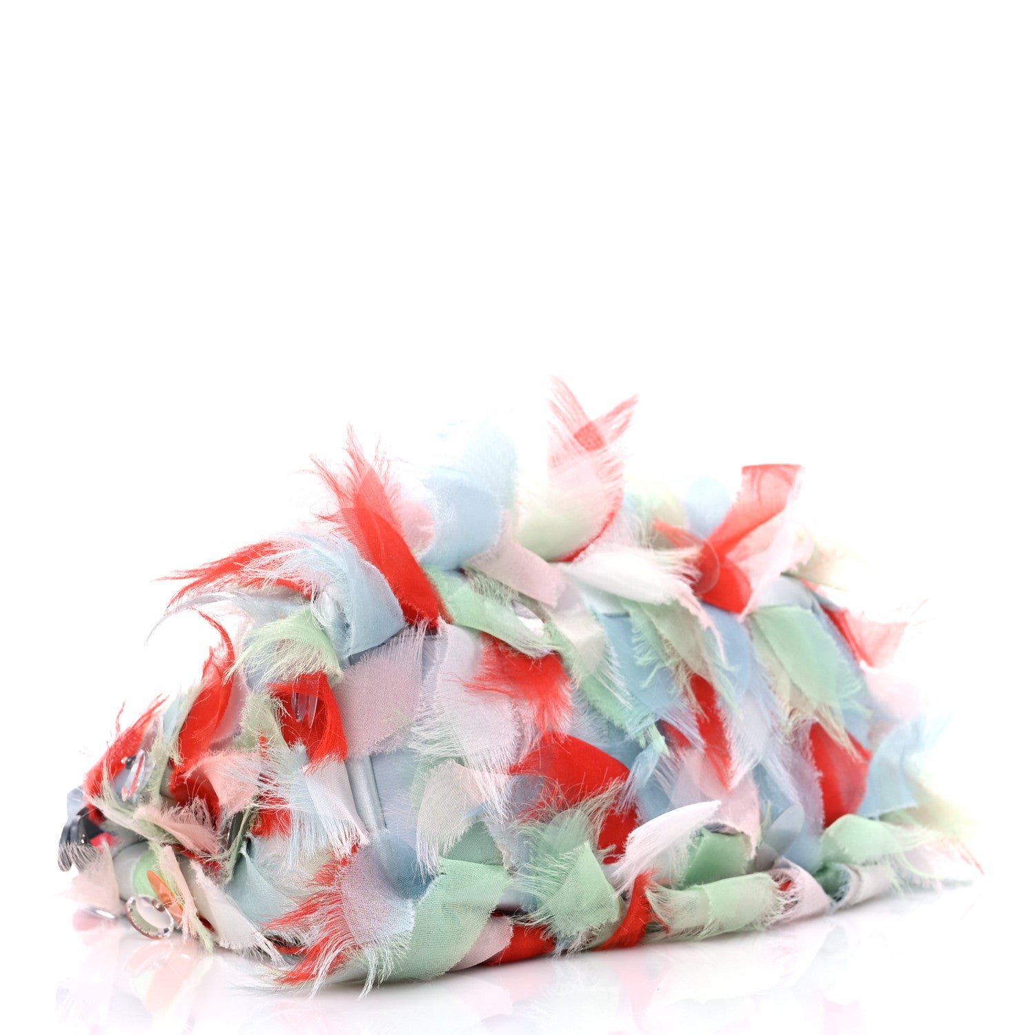 Fendi Nappa Organza Feather Mini Peekaboo Iconic Satchel Blue Multicolor 4 of 12