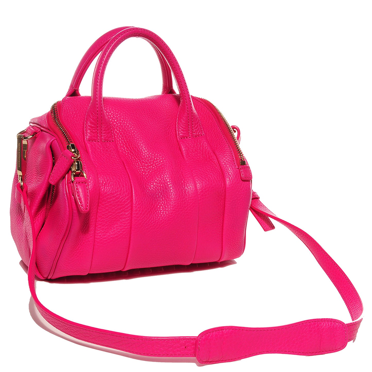 Pebbled Lambskin Rockie Flamingo with Pale Gold Hardware