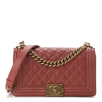 Chanel Caviar Quilted Medium Boy Flap Dark Orange 1 of 12