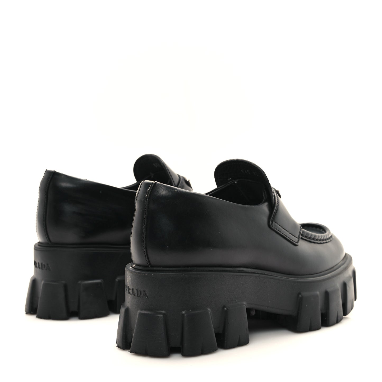 Spazzolato Rois Metal Triangle Logo Monolith 55mm Loafers 35 Black