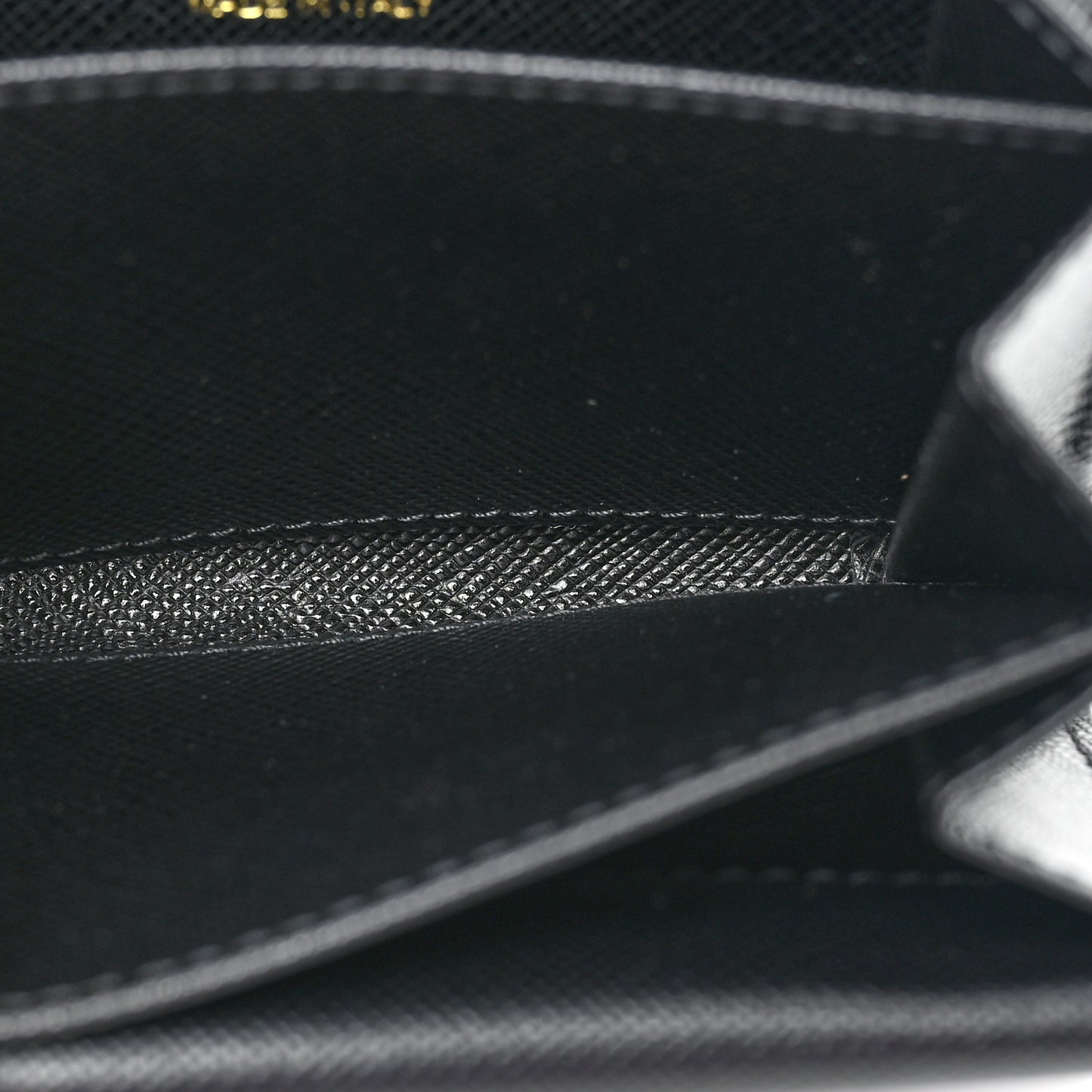 Saffiano Foldover Card Holder Wallet Black