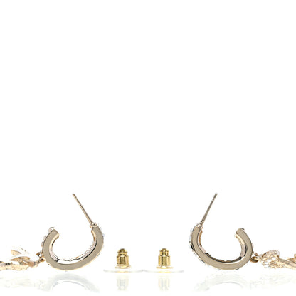 Chanel Resin Pearl CC Hoop Drop Earrings Gold Black 4 of 4
