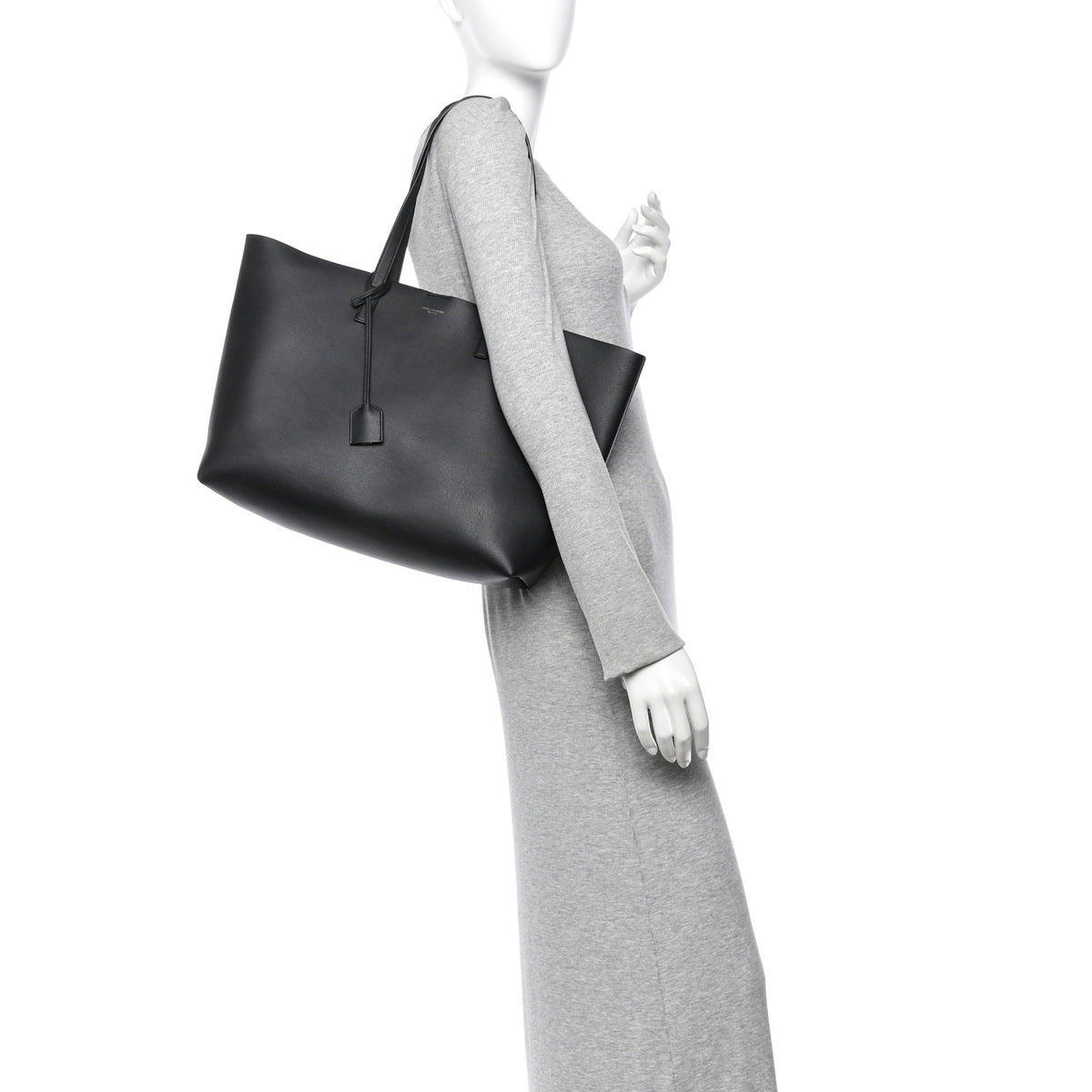 Calfskin Large Shopping Tote Black
