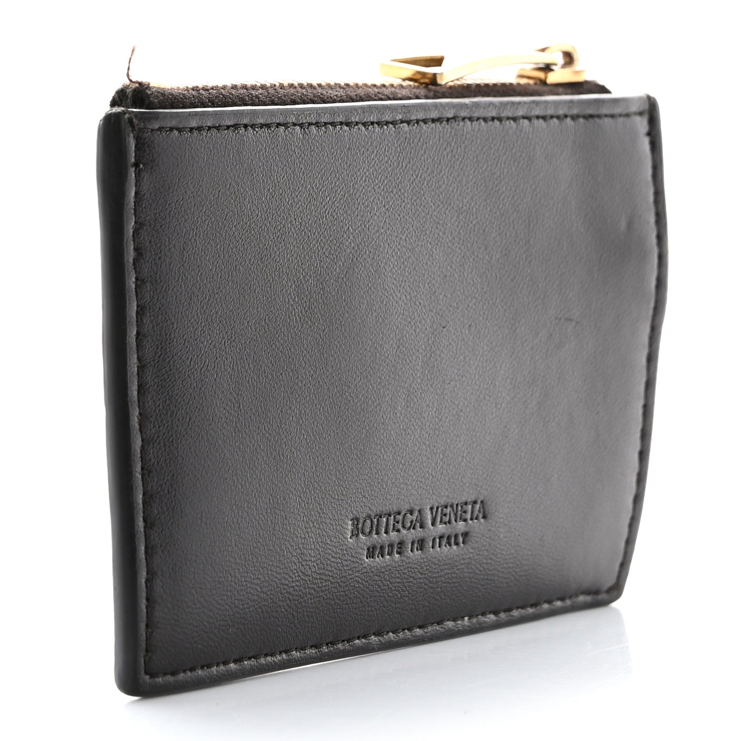 Bottega Veneta Nappa Maxi Intrecciato Zip Key Holder Brown 3 of 7