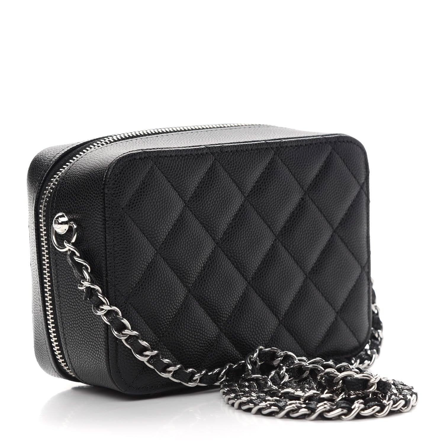 Chanel Caviar Quilted CC Vanity Case With Chain Black 3 of 9