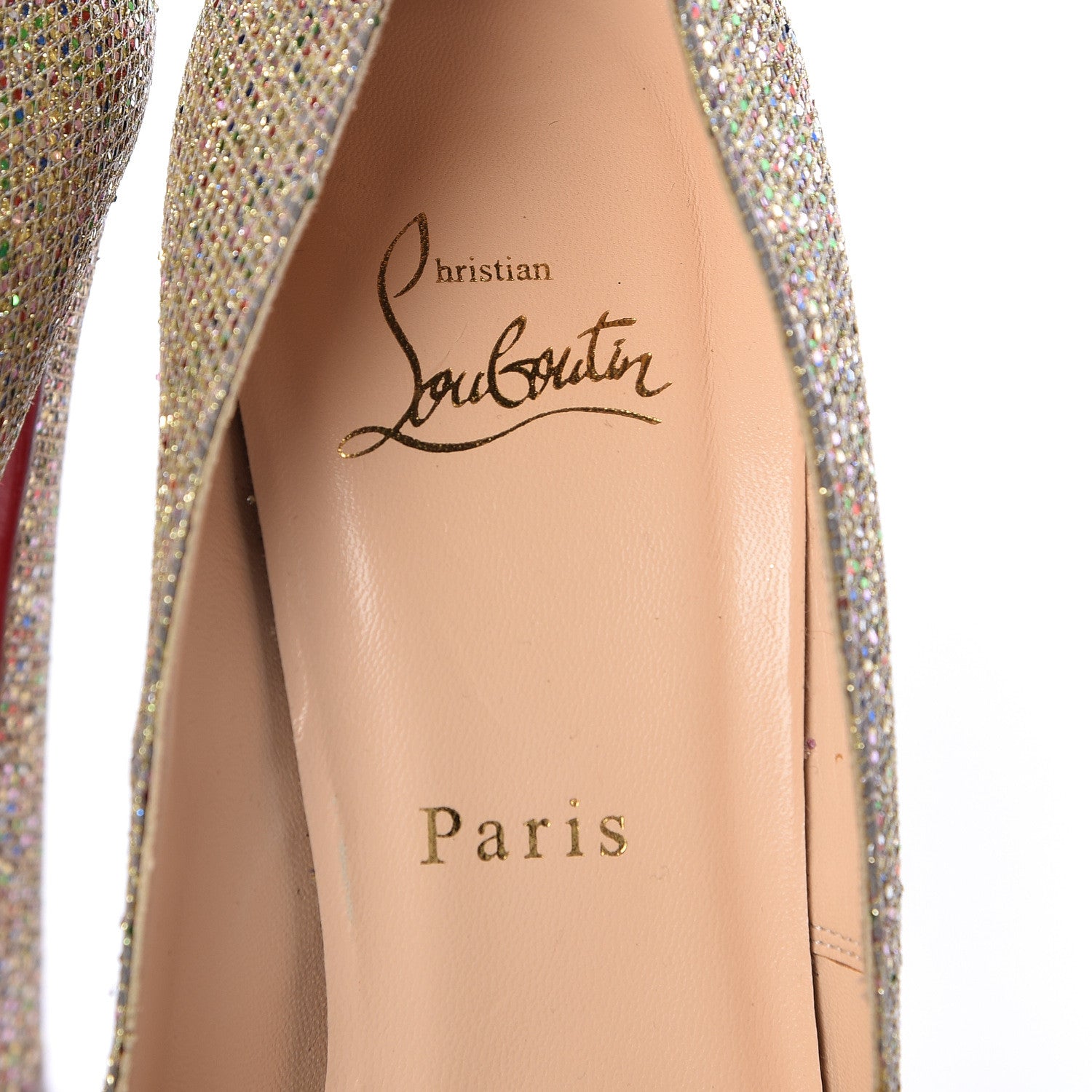 Christian Louboutin Glitter Bibi 140 Pumps 39 Gold 8 of 11