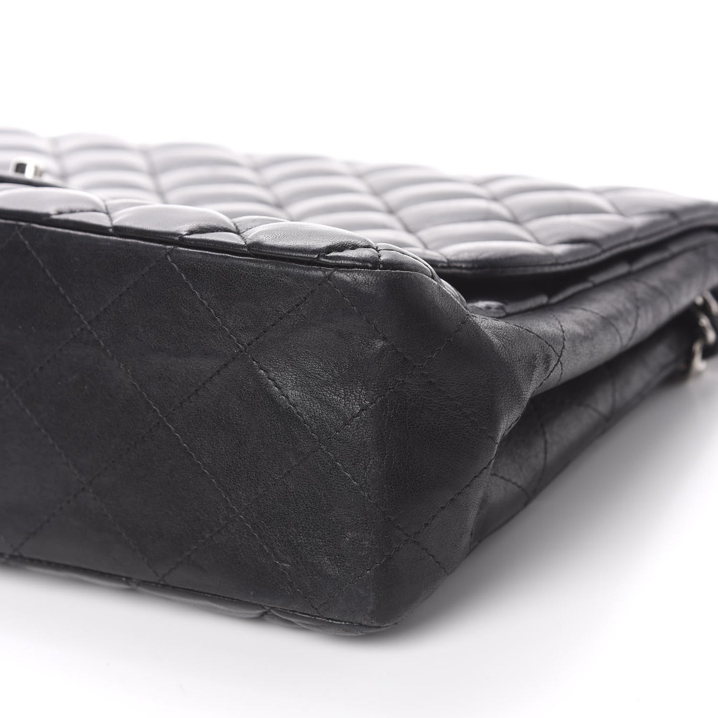 Lambskin Quilted Jumbo Single Flap Black