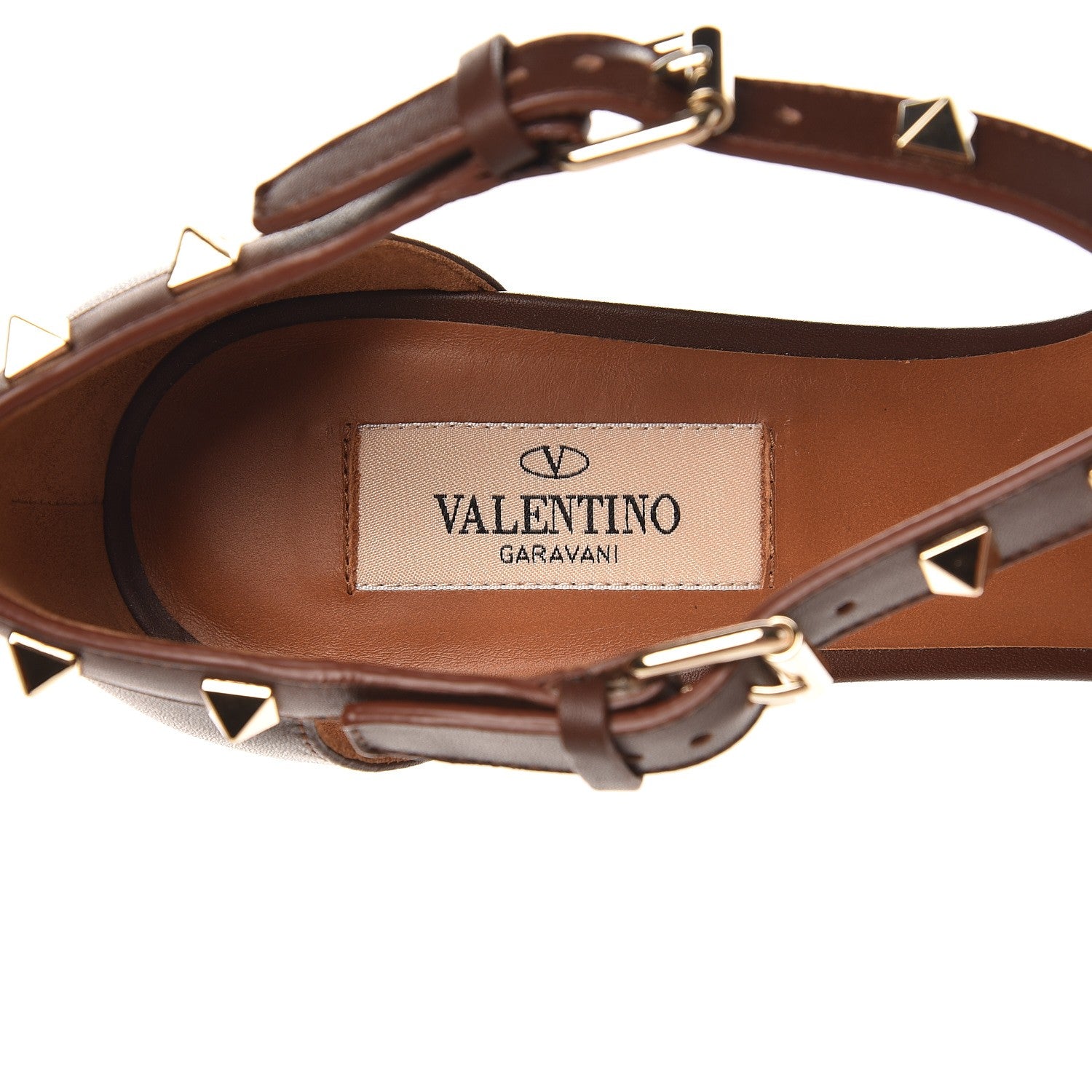 Valentino Garavani Nappa Rockstud Criss Cross 105mm Sandals 37.5 Brown 6 of 11