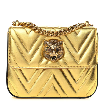 Gucci Metallic Nappa Matelasse Broadway Shoulder Bag Gold 1 of 10