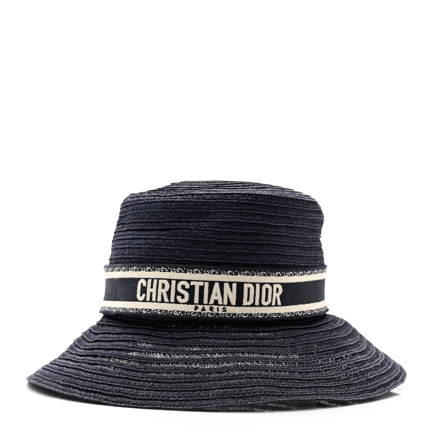 Straw Dioresort Large Brim Hat 58 Blue Fonce