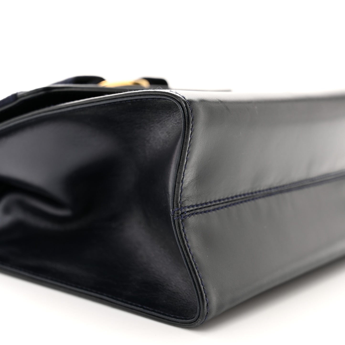 Calfskin Vera Bow Mini Top Handle Crossbody Bag Navy