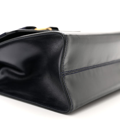 Salvatore Ferragamo Calfskin Vera Bow Mini Top Handle Crossbody Bag Navy 9 of 13