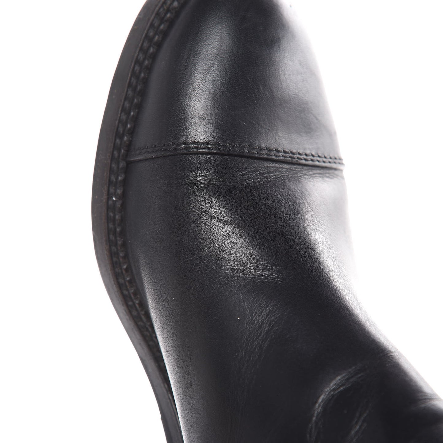 Calfskin Elastic Ankle Boots 38.5 Black