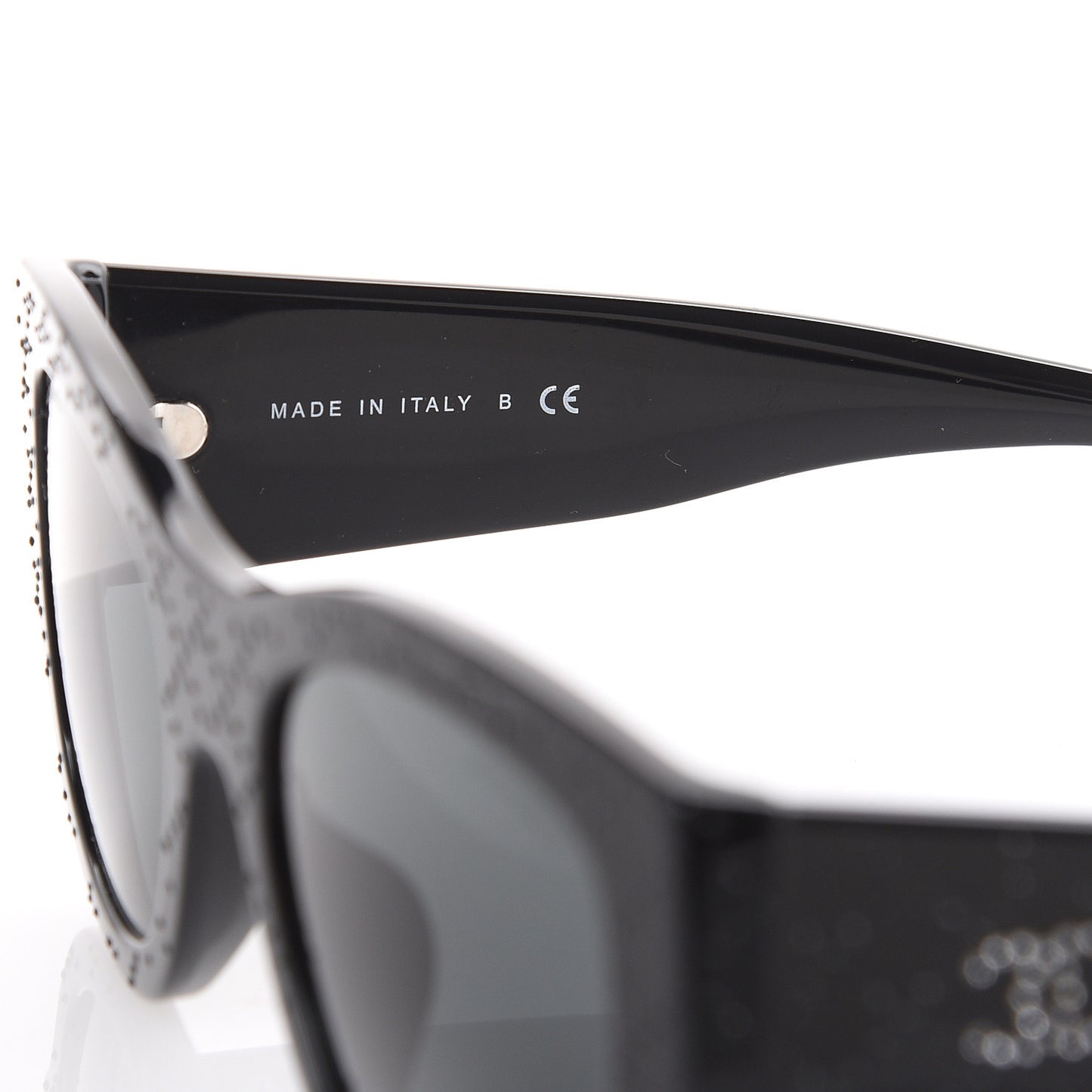 Acetate Strass Rectangle Sunglasses 5421B Black