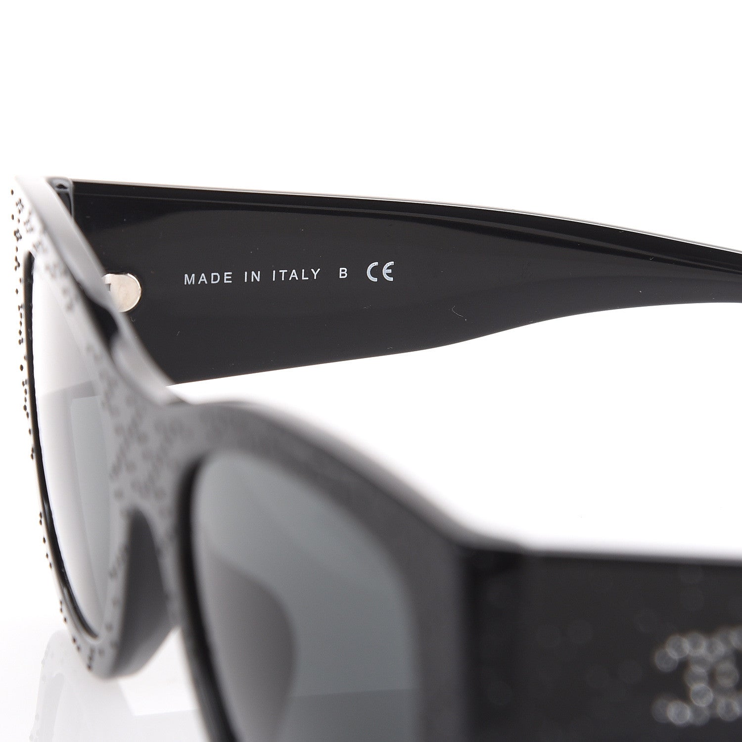 Chanel Acetate Strass Rectangle Sunglasses 5421B Black 5 of 8
