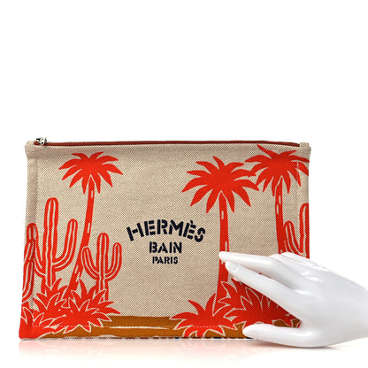 Hermes H Canvas Le Bel Oasis Case Marine Terracotta 2 of 7