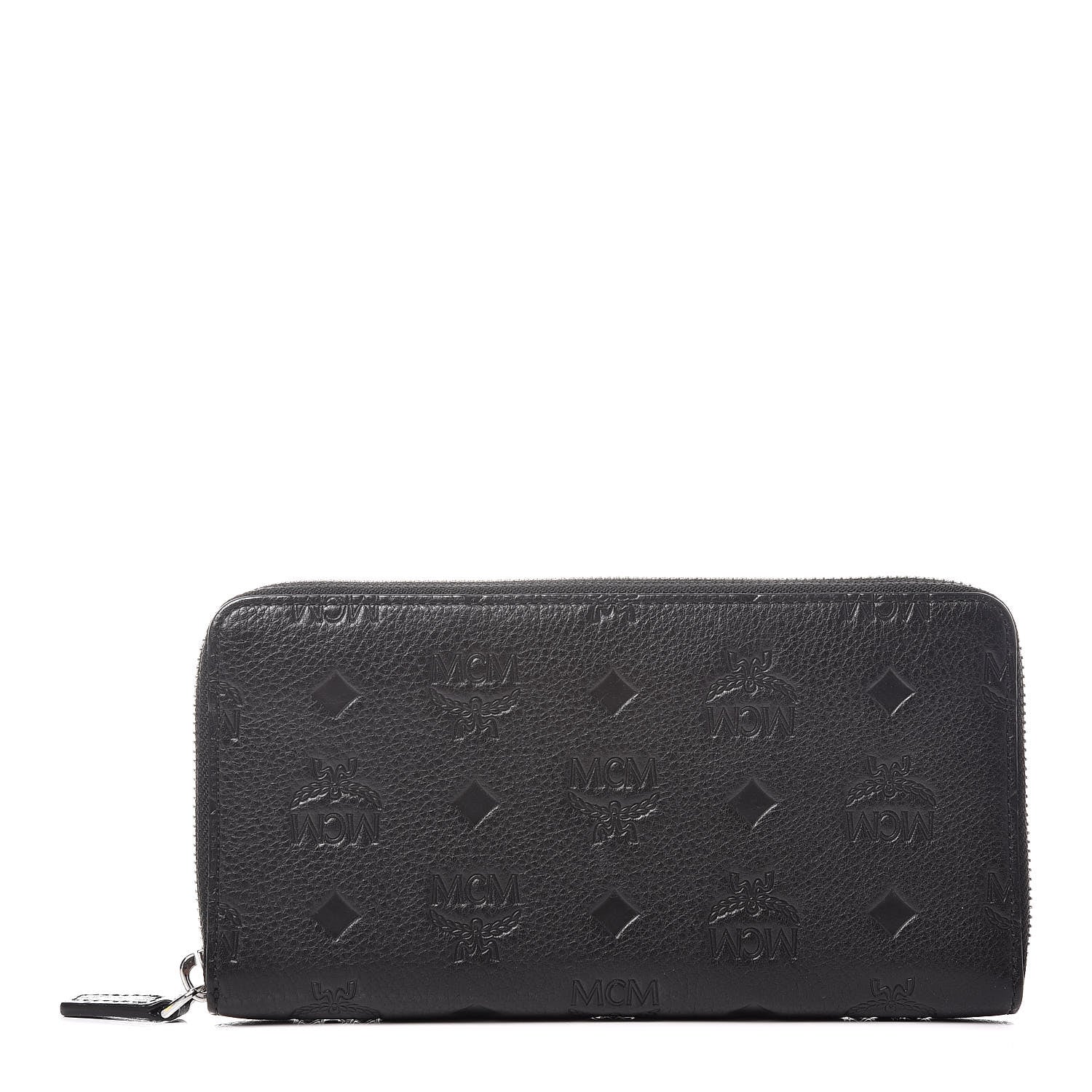 MCM Calfskin Ottomar Monogram Klara Zip Wallet Black 1 of 8