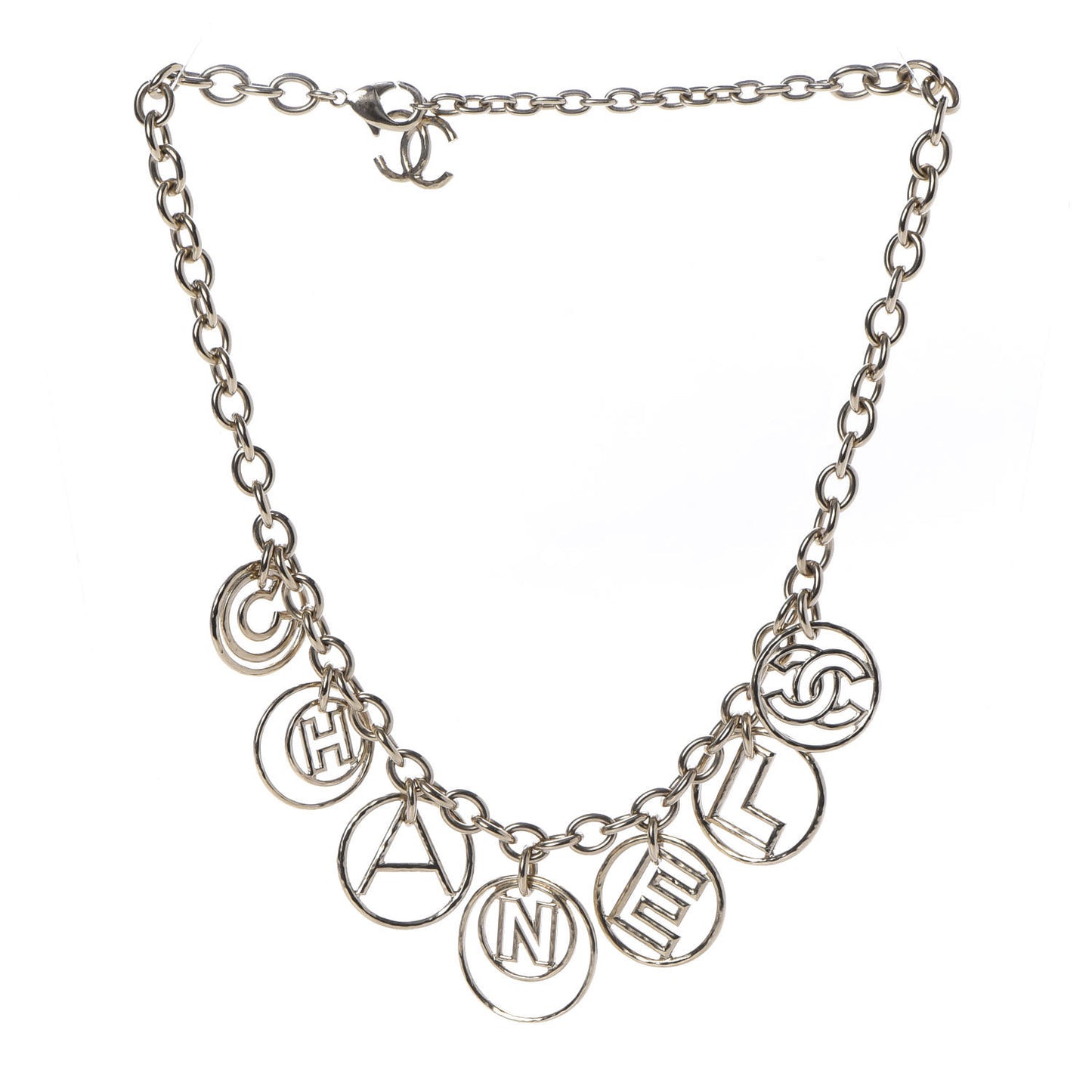 Metal Hoop Cuba Logo Necklace Gold