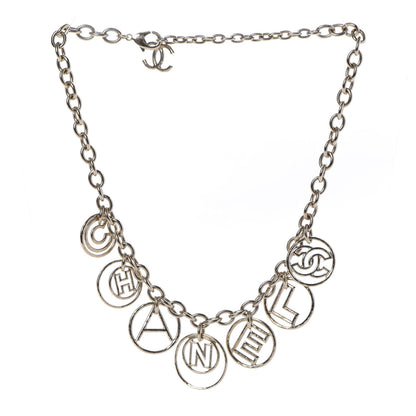 Chanel Metal Hoop Cuba Logo Necklace Gold 3 of 6