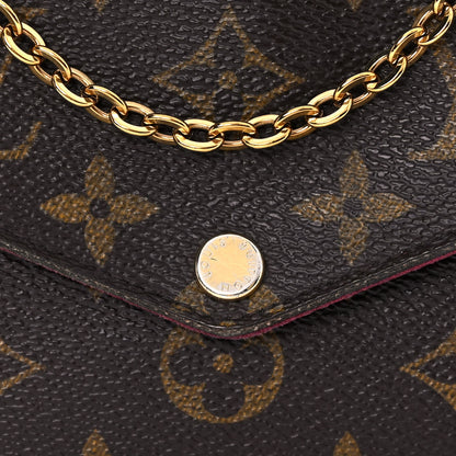 Louis Vuitton Monogram Pochette Felicie Chain Wallet Fuchsia 7 of 11